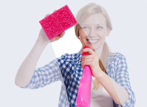 Satisfied client reviewing the clean property